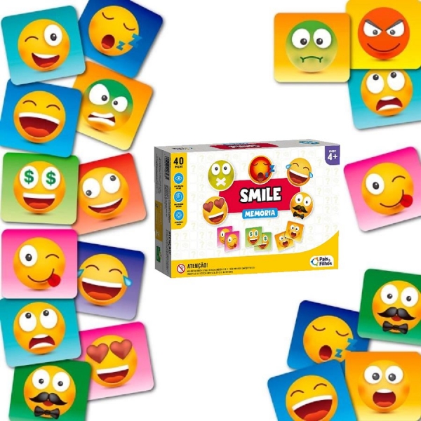 Jogo Da Memória Smile - Pais & Filhos - Branco