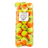 Bola De Tênis Spin Macia Laranja Com 40 Unidades - Laranja