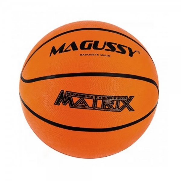 Bola de Basquete Mirim Magussy Matrix Tamanho 5 - Laranja/Preto