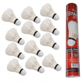 Peteca Badminton Starflex Pena de Ganso com 12 Unidades - Branco