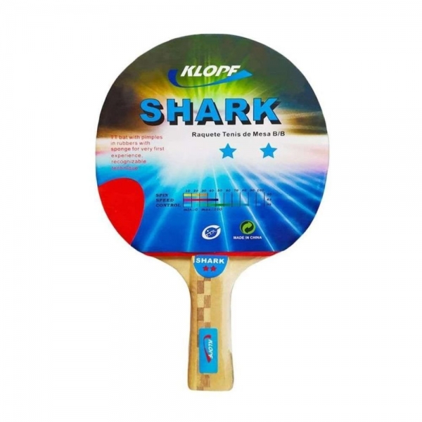Raquete Tênis de Mesa Shark - Klopf - Vermelho\Preto