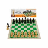 Jogo de Xadrez Profissional com Tabuleiro e 2 Damas Extras - Branco/Verde