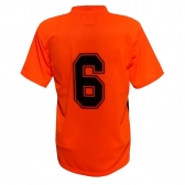 Uniforme 20+1 Camisa Laranja/Preto, Calção Preto e Goleiro - Laranja/Preto