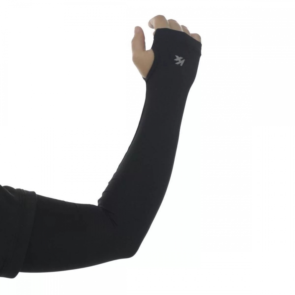 Par de Manguito Kanxa com Polegar e Proteção de Raios UV-A e UV-B - Preto/Branco