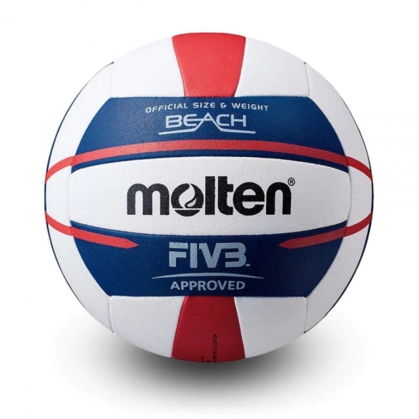 Bola de Vôlei de Praia Molten Elite Pro V5B5000 FIVB Approved - Branco e Azul - Branco/Azul