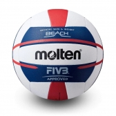 Bola de Vôlei de Praia Molten Elite Pro V5B5000 FIVB Approved - Branco e Azul - Branco/Azul