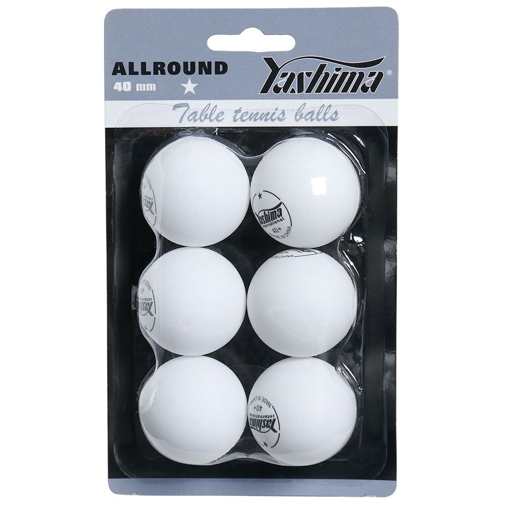 Bola De Tênis De Mesa Yashima 1 Estrela Plástico 06 Bolas - Branco