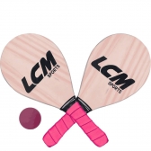 Kit Frescobol LCM com 2 Raquetes e 1 Bola - Rosa