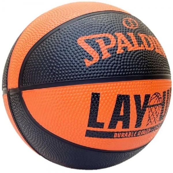 Bola de Basquete Spalding Lay up Tamanho 3 - Preto/Laranja