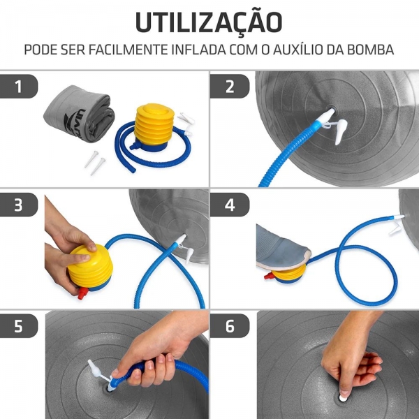 Bola de Pilates Prata 75cm BLG-300 - Muvin - Cinza