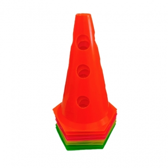 Cones de Treinamento LDM 23Cm com Furos p/ Barra Kit 8 Unidades