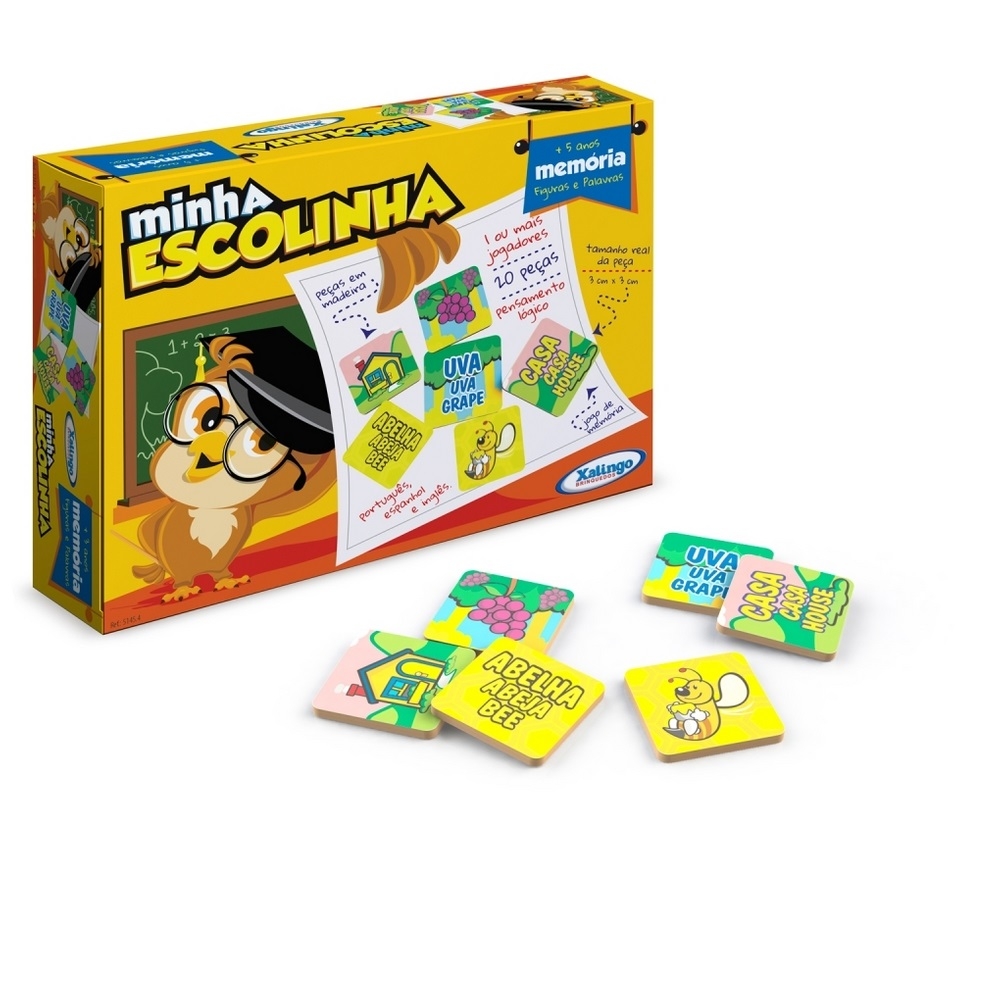 Jogo da Memória Xalingo Figuras e Palavras - Amarelo