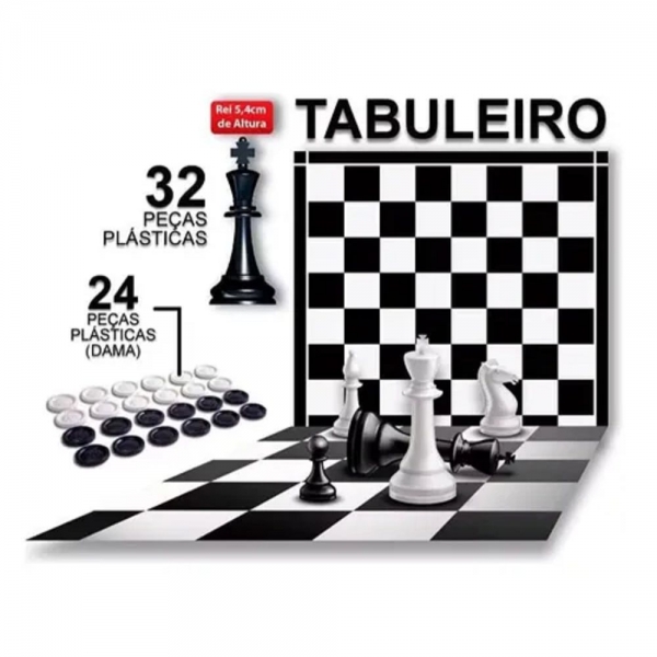 Xadrez e Dama - Pais & Filhos - Preto