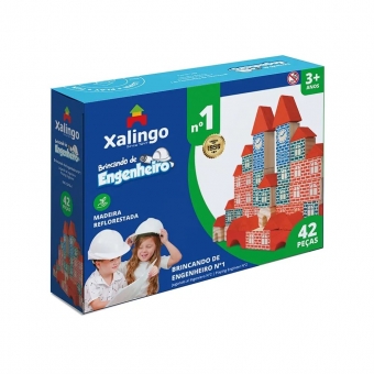 Brincando de Engenheiro N° 1 Xalingo- Blocos de Montar 42 peças