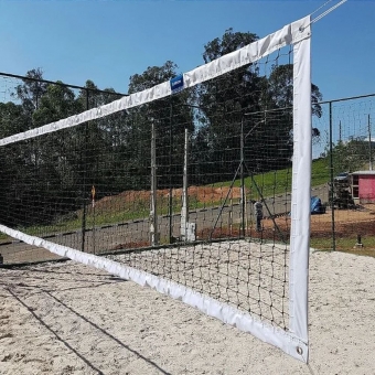 Rede de Beach Tennis Gismar Oficial 4 Faixas Branca BT4FS