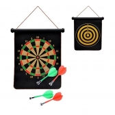 Jogo de Dardos Magnético Dupla Face com 6 Dardos - Preto/Amarelo