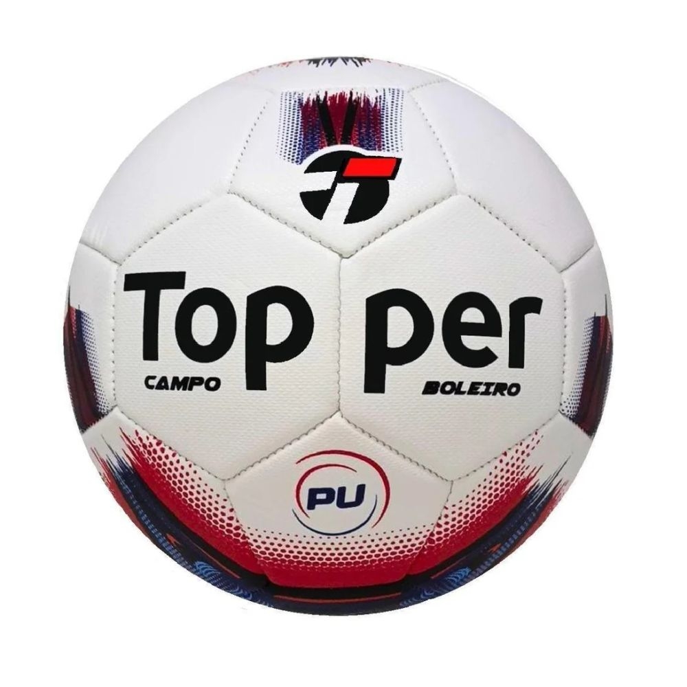 BOLA FUTEBOL DE CAMPO BOLEIRO HIBRID - TOPPER - Branco/Preto