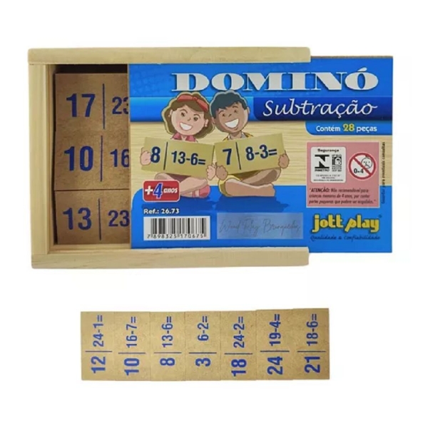 Dominó De Subtração Jott Play - Marrom