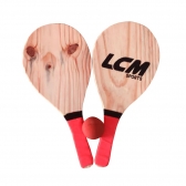 Kit Frescobol LCM Com 2 Raquetes e 1 Bola - Vermelho