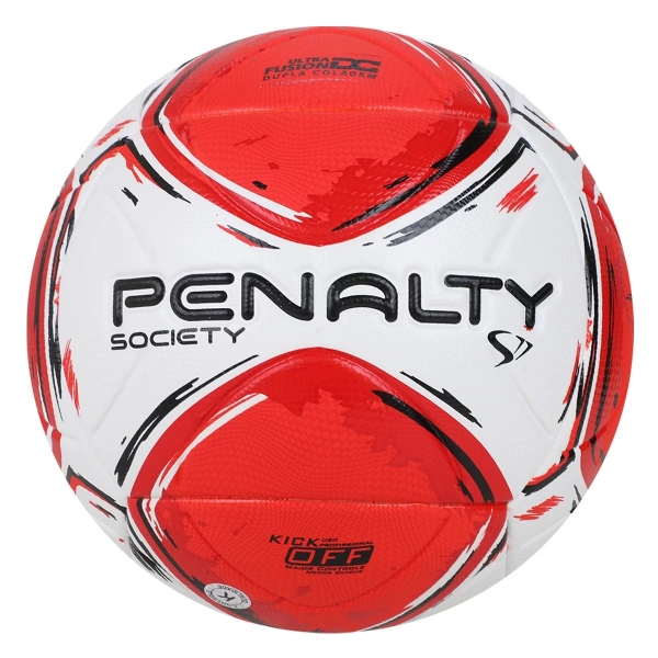 Bola Society Penalty S11 R2 XXIV Branco/Vermelho - Branco/Vermelho