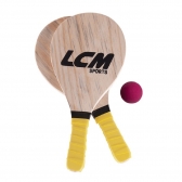 Kit Frescobol LCM Com 2 Raquetes e 1 Bola - Amarelo