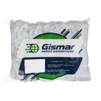 Par de Rede Gol Futsal Véu Fio 4mm Branca - Gismar Redes