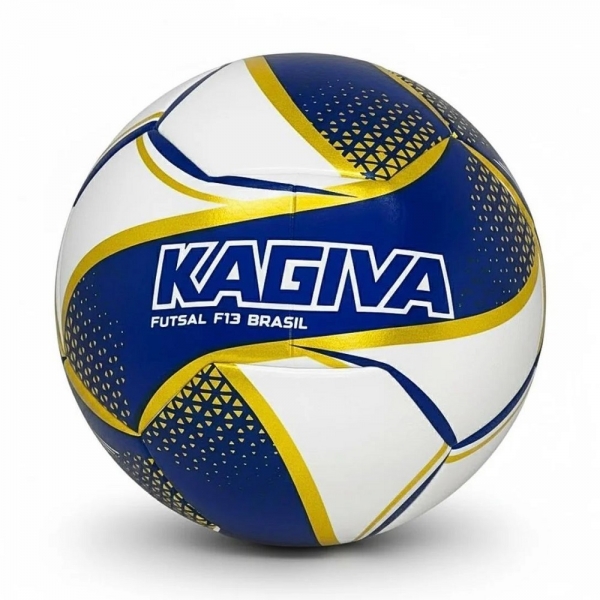 Bola Futsal Infantil Kagiva F13 Brasil Sub 13 Azul e Dourado - Azul/Branco