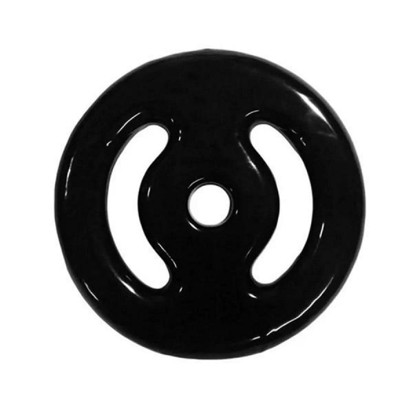 Par de Anilha Emborrachada 1kg Vazada - Preto