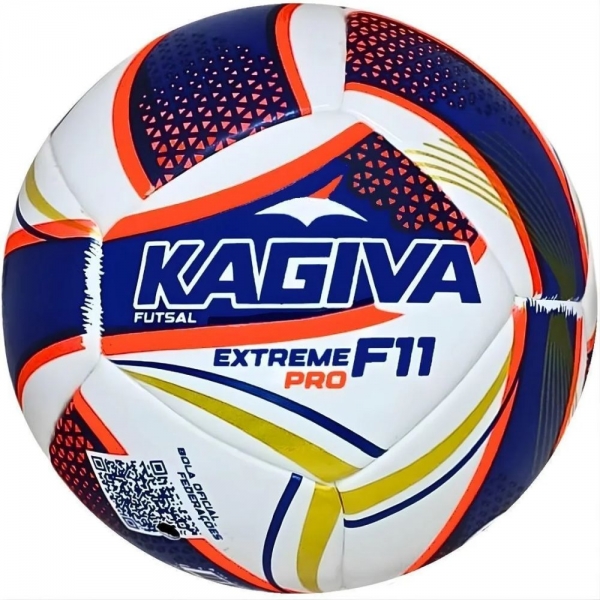 Bola Futsal Infantil Kagiva F11 Extreme PRO Oficial - Branco/Azul