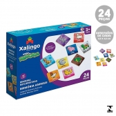 Jogo da Memória Animais 24 Peças de Madeira Xalingo - Azul