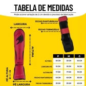 Par de Caneleira Profissional Muay Thai e Kickboxing Power X Vermelha