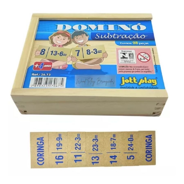 Dominó De Subtração Jott Play - Marrom