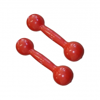 Par de Halteres Emborrachado para Musculação 0,5kg Vermelho