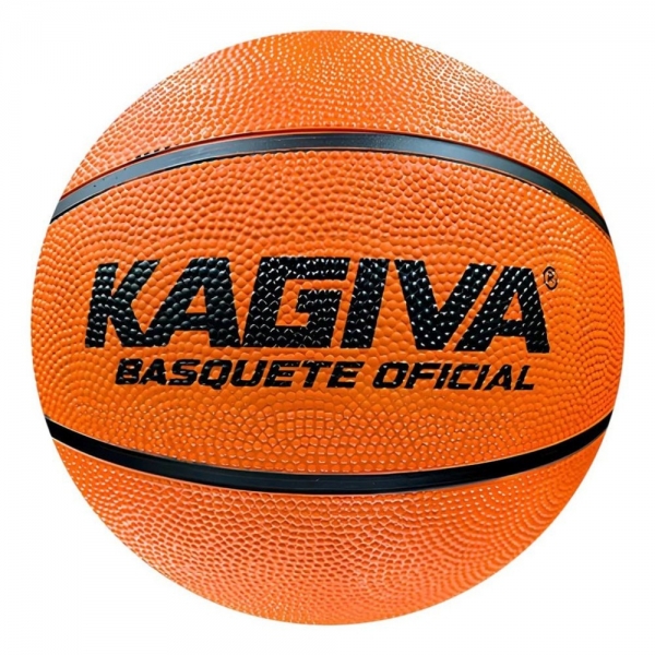 Bola Kagiva Basquete 7 Oficial Borracha - Laranja/Preto