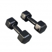 Par de Halter Sextavado Emborrachado 8kg - Preto - Preto