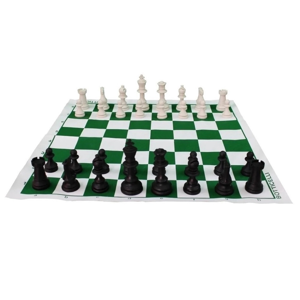 Conjunto Oficial para Jogo de Xadrez Escolar Botticelli - Verde/Branco