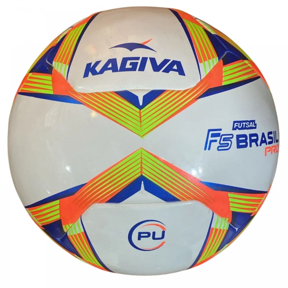 Bola de Futsal Kagiva F5 Brasil Pro - Branco/Laranja