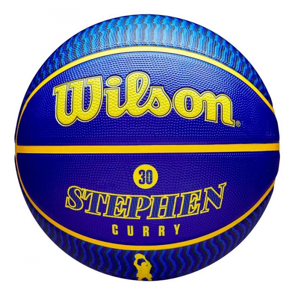 Bola Basquete Wilson NBA Player Series Stephen Curry / Golden State Warriors - Azul/Amarelo