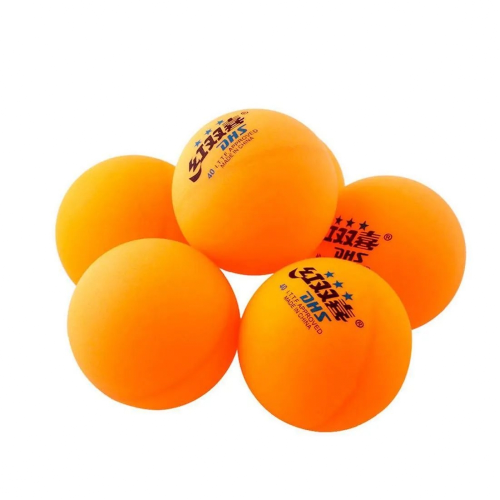 Bola Laranja para Tênis de Mesa CellFree Dual 3 Estrelas (10 und) - DHS - Laranja