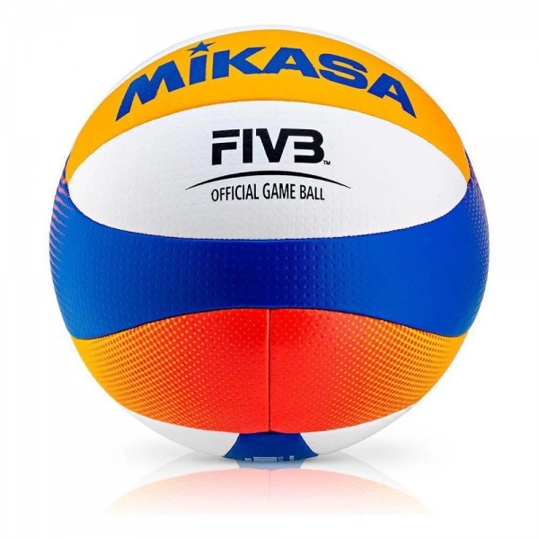 Bola Oficial Vôlei de Praia Mikasa BV550 Padrão FIVB - Branco/Azul