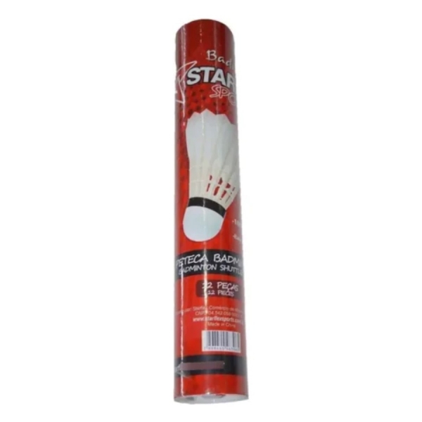 Peteca Badminton Starflex Pena de Ganso com 12 Unidades - Branco