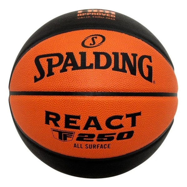 Bola Basquete Spalding React TF 250 All Surface - Laranja/Preto