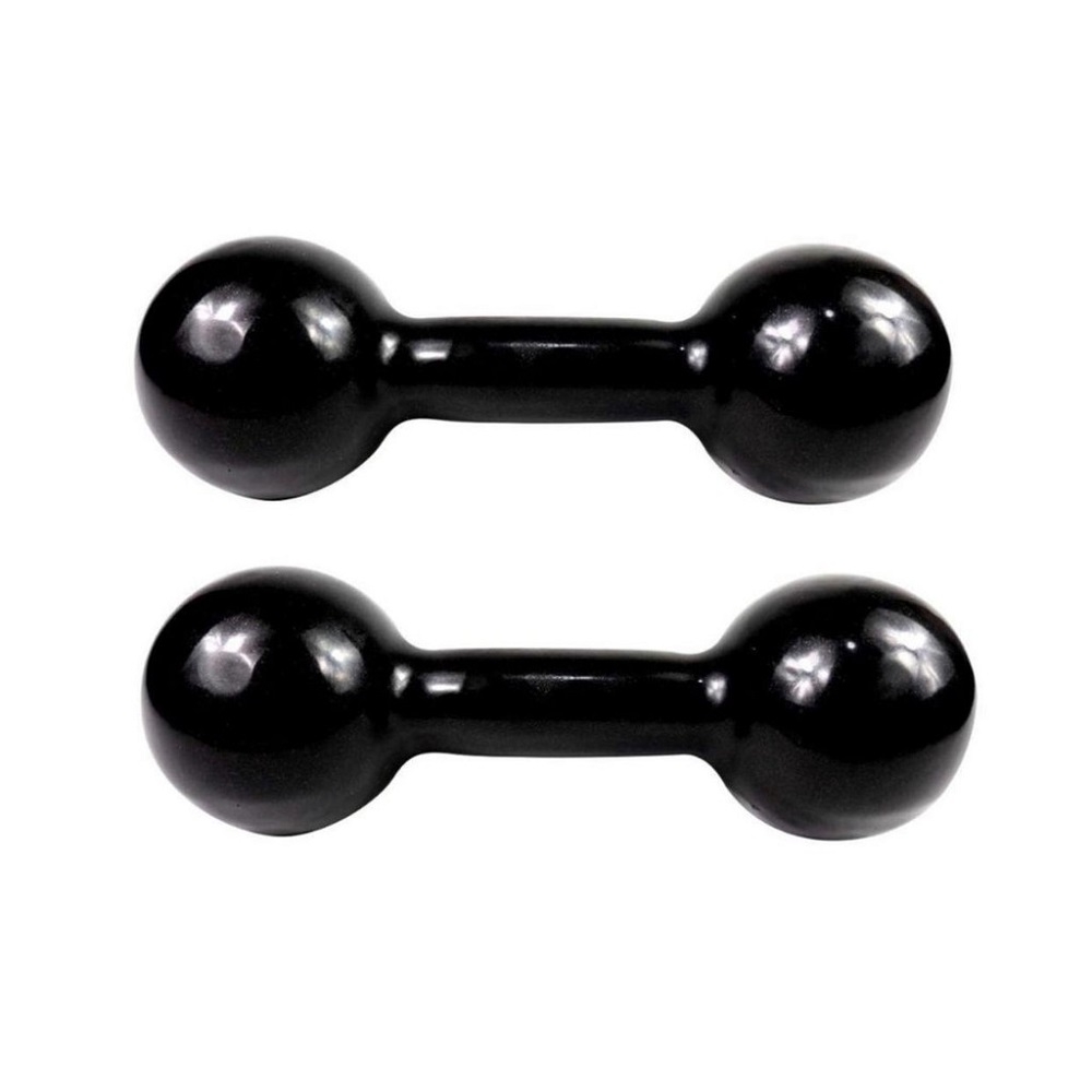 Par de Halteres Emborrachado para Musculação 7kg Preto - Preto