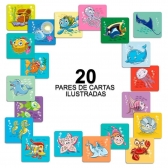 Jogo da Memória Fundo do Mar - Pais & Filhos - Branco