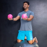 Par De Bolas Tonificadoras Com Peso de 1KG Rosa T55 Acte - Rosa