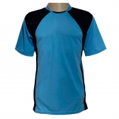 Jogo de Camisa TRB 20 de Linha e 1 Goleiro Celeste/Preto - Azul Claro/Preto