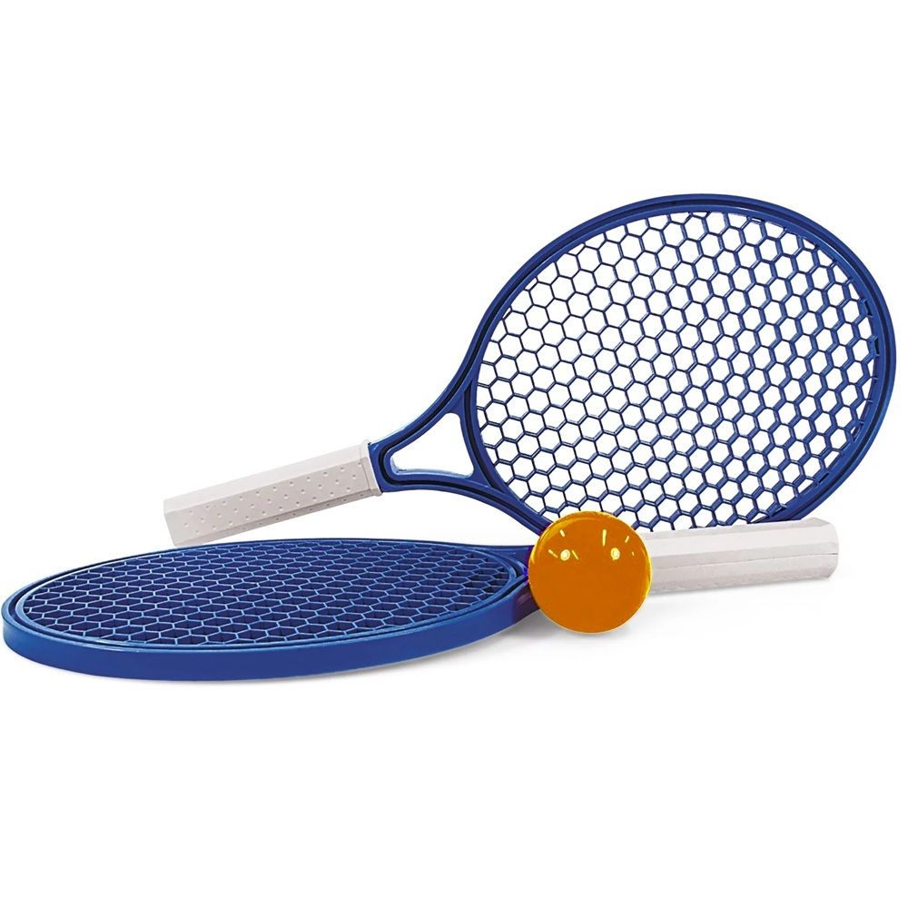 CONJUNTO INFANTIL DE RAQUETES PRAIA - POLIPLAC - Azul/Branco