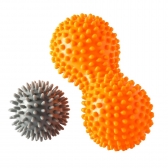 Conjunto de Rolo e Bola de Massagem Vollo - Laranja/Cinza