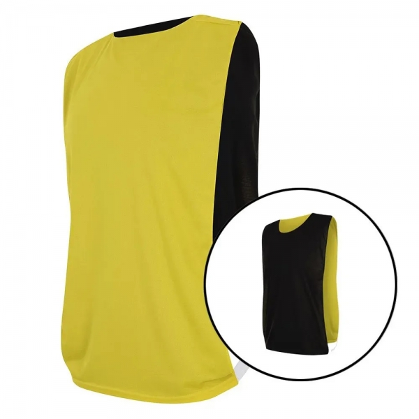 Kit com 15 Coletes Esportivos Dupla Face TRB Amarelo e Preto - Amarelo/Preto