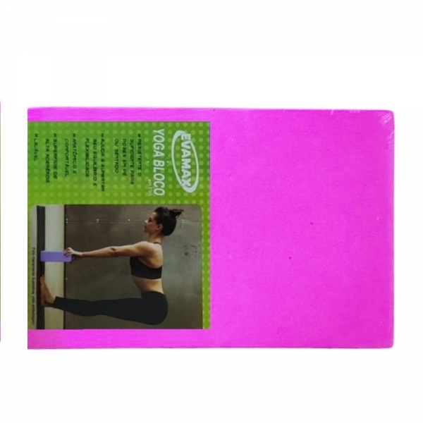 Bloco De Yoga e Pilates EvaMax Rosa - Roxo